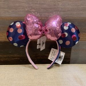 Disney Polka dot with pink Bow Minnie ears